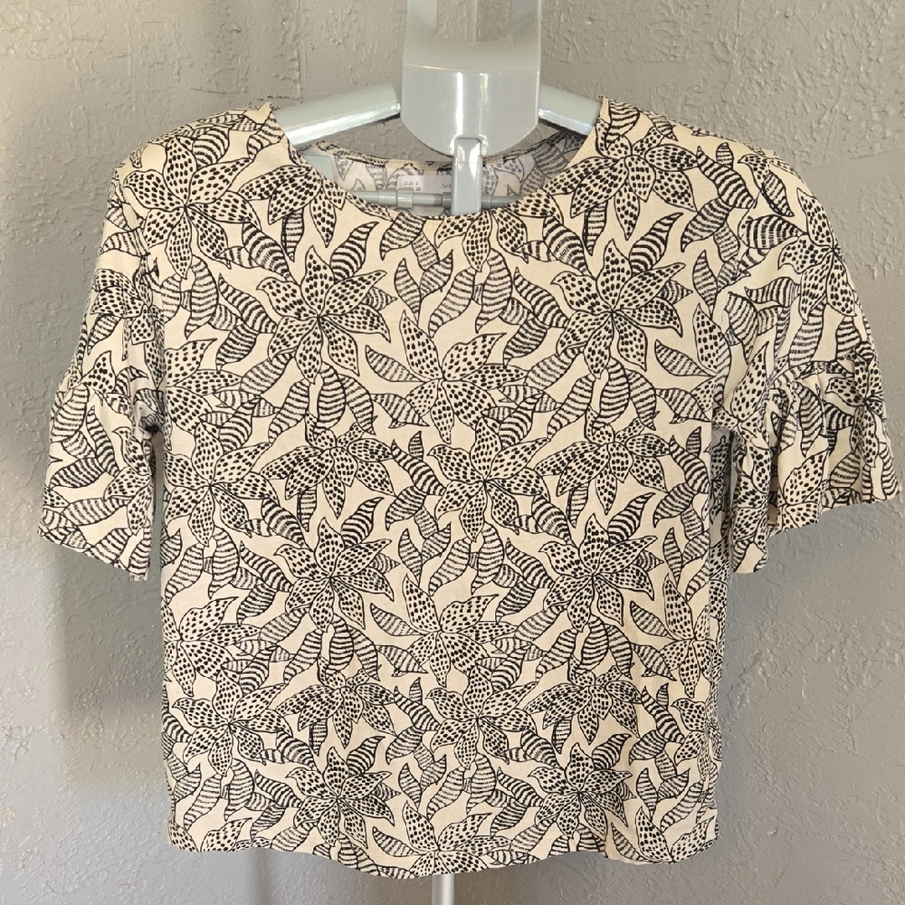 SFERA Black and White Floral Blouse